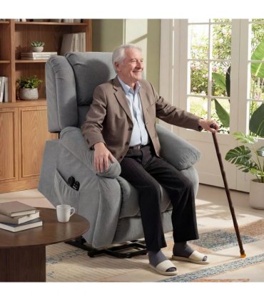 HOMCOM Recliner Armchair Lift Chair, Electric Recliner Chair with Vibration Massage and Heat, Wide Seat, USB Port, Light Grey