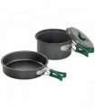 Outsunny Camping Cookware Set, 8-Piece Ultralight Camping Cooking Kit with Anti-Scald Handles, Grey