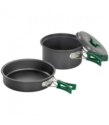 Outsunny Camping Cookware Set, 8-Piece Ultralight Camping Cooking Kit with Anti-Scald Handles, Grey