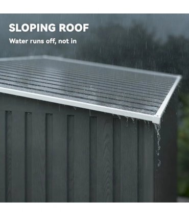 Outsunny 7 x 5ft Galvanised Metal Shed, with Sliding Door - Light Grey