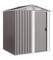 Outsunny Garden Metal Tool Storage Shed with Sliding Door, Sloped Roof and Foundation Kit, 152 x 132 x 188cm, Grey
