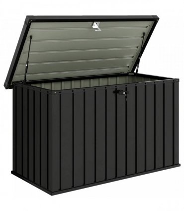 Outsunny 400L Galvanised Steel Garden Storage Box, Black