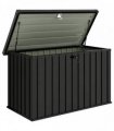Outsunny 400L Galvanised Steel Garden Storage Box, Black