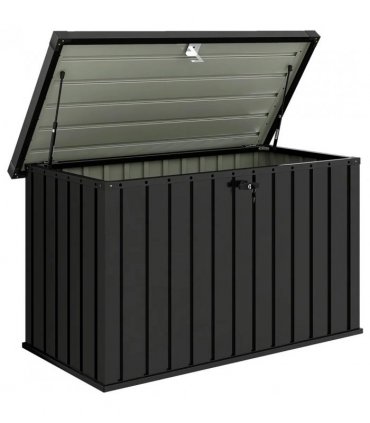 Outsunny 400L Galvanised Steel Garden Storage Box, Black