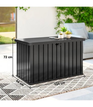 Outsunny 400L Galvanised Steel Garden Storage Box, Black