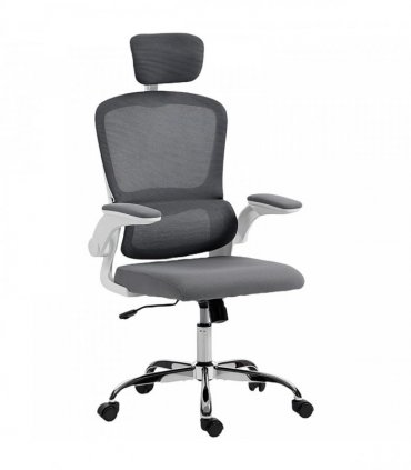 HOMCOM Mesh Back Office Chair, with Lumbar Support - Charcoal Grey