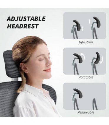 HOMCOM Mesh Back Office Chair, with Lumbar Support - Charcoal Grey