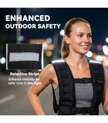 SPORTNOW Weighted Vest, 8 kg Weight Vest with Adjustable Straps, Reflective Strips, Black