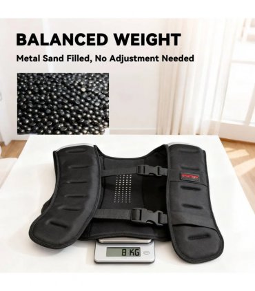 SPORTNOW Weighted Vest, 8 kg Weight Vest with Adjustable Straps, Reflective Strips, Black