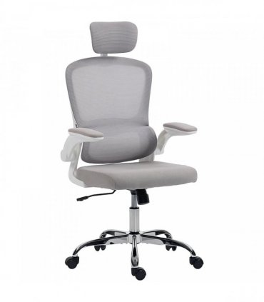 HOMCOM Mesh Back Office Chair, with Lumbar Support - Grey
