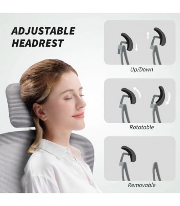 HOMCOM Mesh Back Office Chair, with Lumbar Support - Grey