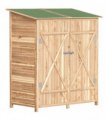 Outsunny 140 x 75 Fir Wood Garden Shed, with Asphalt Roof - Natural
