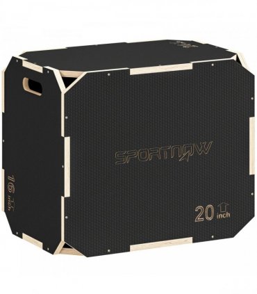 SPORTNOW Non-Slip Plyo Box, Corner-free Wooden Jump Box, 24"x20"x16.1"