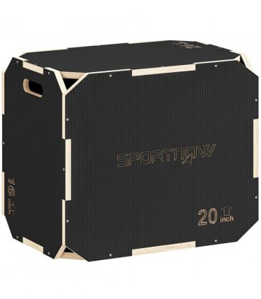 SPORTNOW Non-Slip Plyo Box, Corner-free Wooden Jump Box, 24"x20"x16.1"
