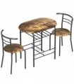 HOMCOM Three-Piece Compact Dining Set - Rustic Brown
