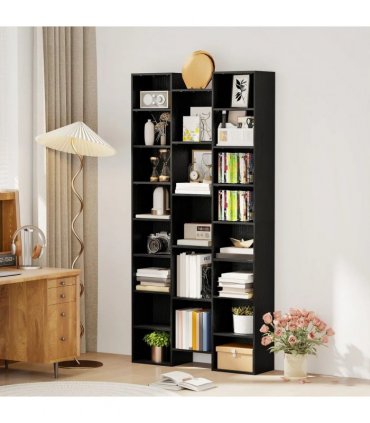HOMCOM 21-Compartment Bookshelf - Black