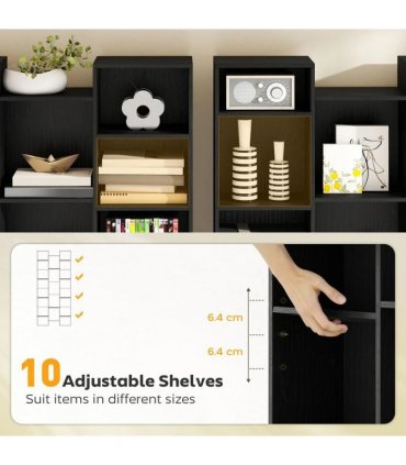 HOMCOM 21-Compartment Bookshelf - Black