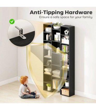 HOMCOM 21-Compartment Bookshelf - Black