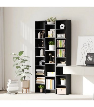 HOMCOM 21-Compartment Bookshelf - Black