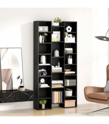 HOMCOM 21-Compartment Bookshelf - Black
