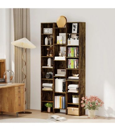 HOMCOM 21-Compartment Bookshelf - Brown