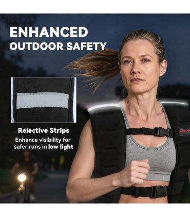 SPORTNOW Weighted Vest, 5 kg Weight Vest with Adjustable Straps, Reflective Strips, Black