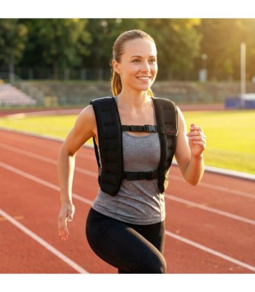 SPORTNOW Weighted Vest, 10 kg Weight Vest with Adjustable Straps, Reflective Strips, Black