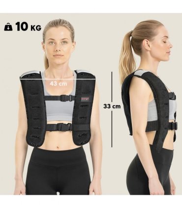 SPORTNOW Weighted Vest, 10 kg Weight Vest with Adjustable Straps, Reflective Strips, Black
