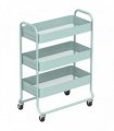 HOMCOM 3-Tier Storage Trolley on Wheels, Rolling Utility Cart with Mesh Backets for Kitchen, Bathroom, Bedroom, Light Green