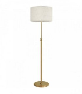 HOMCOM Floor Lamp with Remote, Height Adjustable Standing Lamp with Linen Shade, Dimmable with 3000K-6000K Adjustable Colour Temperatures, Foot Switch for Living Room Bedroom Office, Gold Tone