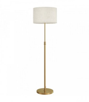 HOMCOM Floor Lamp with Remote, Height Adjustable Standing Lamp with Linen Shade, Dimmable with 3000K-6000K Adjustable Colour Temperatures, Foot Switch for Living Room Bedroom Office, Gold Tone