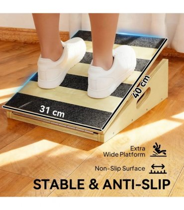 SPORTNOW Portable Slant Board, Adjustable Incline Board Calf Stretcher with Extra Side-Handle Design for Home Gym
