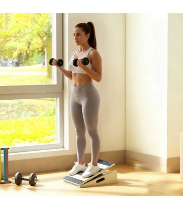 SPORTNOW Portable Slant Board, Adjustable Incline Board Calf Stretcher with Extra Side-Handle Design for Home Gym