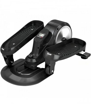 SPORTNOW Under Desk Elliptical Machine with LCD Monitor, 8 Adjustable Magnetic Resistances for 2-in-1 Seat & Stand Up Exercise