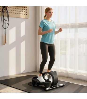 SPORTNOW Under Desk Elliptical Machine with LCD Monitor, 8 Adjustable Magnetic Resistances for 2-in-1 Seat & Stand Up Exercise
