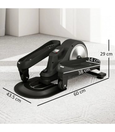SPORTNOW Under Desk Elliptical Machine with LCD Monitor, 8 Adjustable Magnetic Resistances for 2-in-1 Seat & Stand Up Exercise