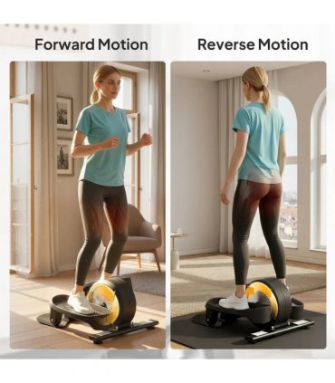 SPORTNOW Under Desk Elliptical Machine with LCD Monitor, 8 Adjustable Magnetic Resistances for 2-in-1 Seat & Stand Up Exercise