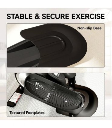 SPORTNOW Under Desk Elliptical Machine with LCD Monitor, 8 Adjustable Magnetic Resistances for 2-in-1 Seat & Stand Up Exercise