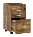 HOMCOM 3 Drawer Filing Cabinet with Lock, Rolling File Cabinet with Edged Top for Letter, A4 Size, Hanging File Folders