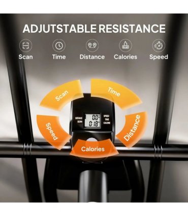 SPORTNOW Exercise Bike with Adjustable Seat, LCD Display for Home Gym