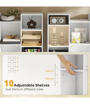 HOMCOM 21-Compartment Bookshelf - White