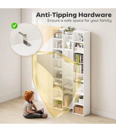 HOMCOM 21-Compartment Bookshelf - White