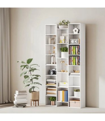 HOMCOM 21-Compartment Bookshelf - White