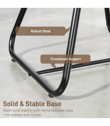 HOMCOM Desk Chair No Wheels, Office Chair with Mesh Back, Lumbar Support, Metal Base for Waiting Room, Conference Room, Black