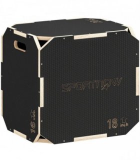 SPORTNOW Non-Slip Plyo Box, Corner-free Wooden Jump Box, 20"x18.9 x16.1"