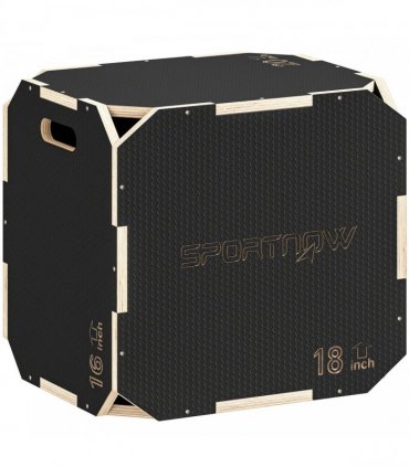 SPORTNOW Non-Slip Plyo Box, Corner-free Wooden Jump Box, 20"x18.9 x16.1"