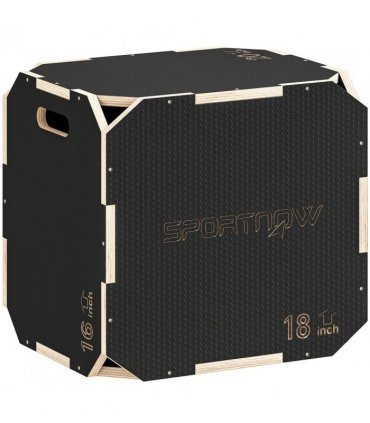 SPORTNOW Non-Slip Plyo Box, Corner-free Wooden Jump Box, 20"x18.9 x16.1"