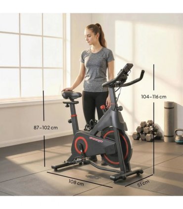 SPORTNOW Exercise Bike, Stationary Bike with Adjustable Magnetic Resistance, Indoor Cycling Equipment with LCD Display
