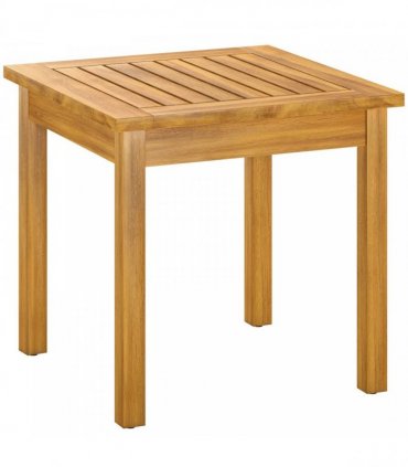 Outsunny Coffee Table Fully Assembled Patio Side Table Slatted Top Solid Acacia Wood for Indoor Outdoor Natural Wood