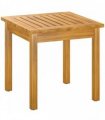 Outsunny Coffee Table Fully Assembled Patio Side Table Slatted Top Solid Acacia Wood for Indoor Outdoor Natural Wood